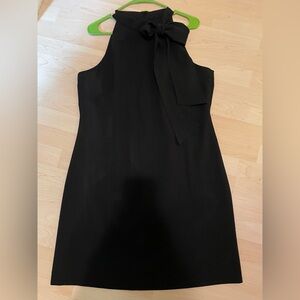 Elegant Black Sleeveless Dress with Bow